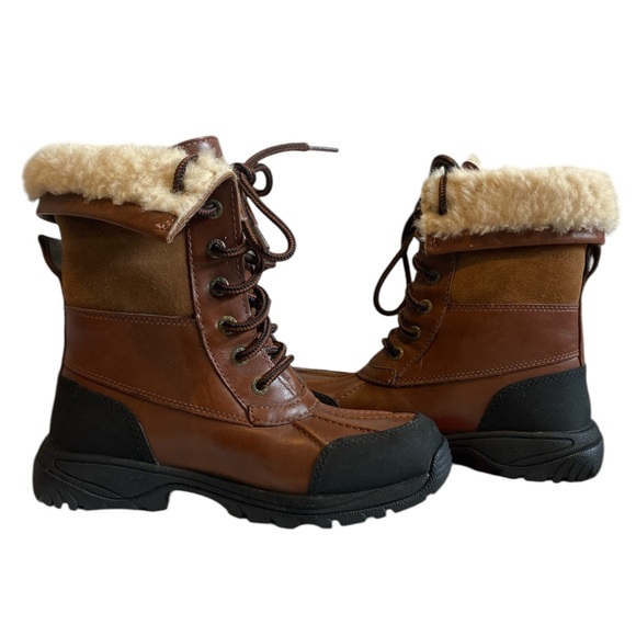 UGG Boys Brown and Black Winter‎ Boots, Boys Waterproof Boots Size 2 - Picture 5 of 12